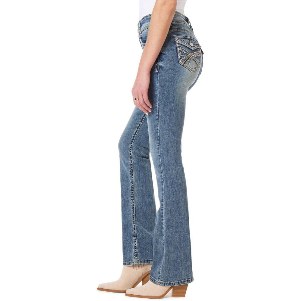 Bootcut Jeans for Women Mid Rise Curvy Stretch Denim Plus Size 0-24 - Picture 3 of 9